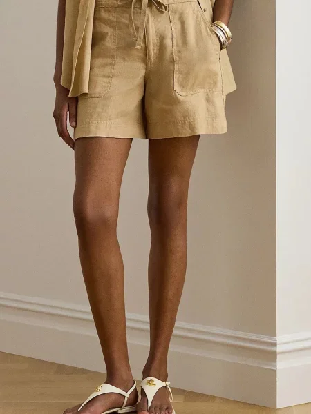 Lauren Ralph Lauren szorty lniane beżowe