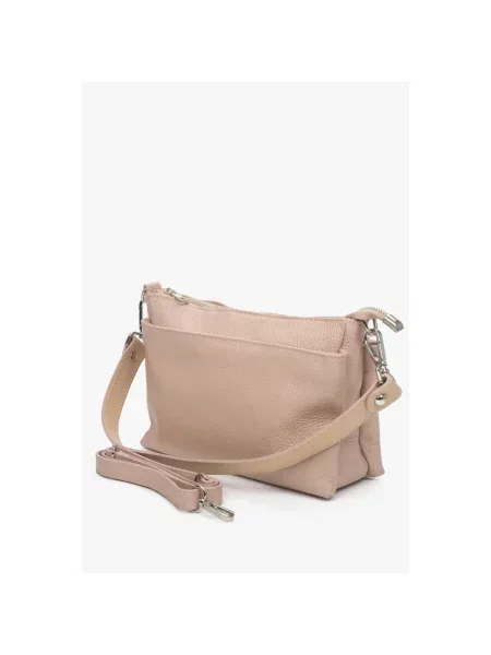 Італійська шкіряна сумка Estro рожева