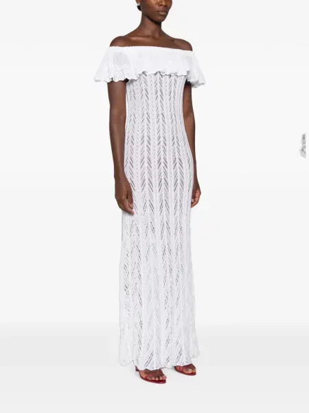 Rochie maxi Antonino Valenti cu volane alb