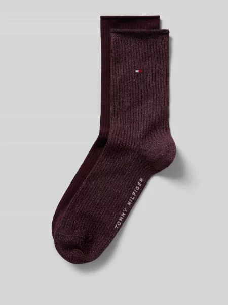 Skarpety z mieszanki bawełny z wyhaftowanym logo w zestaw 2 szt. model WOMEN SOCK 2P LUREX RO' Tommy Hilfiger