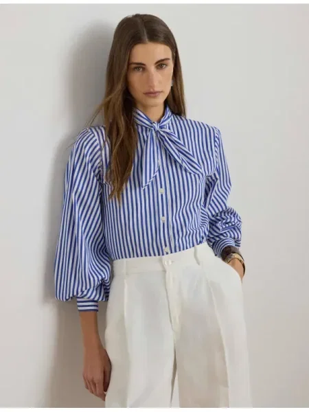 Lauren Ralph Lauren Bluză regal / alb albastru