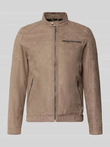 Kurtka w stylu Biker model ‘Rocky’ Jack & Jones szara