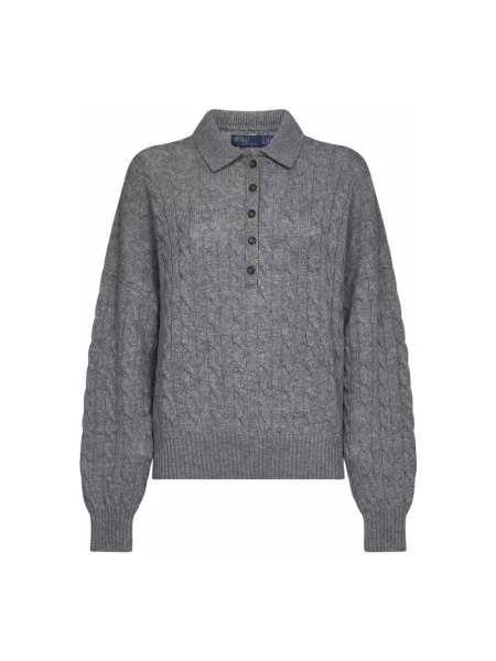 Sweter o kroju loose fit z mieszanki wełny z domieszką kaszmiru Polo Ralph Lauren szary