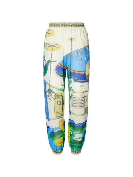 Pantaloni Tory Burch albastru