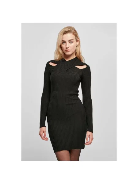 Rochie mini Urban Classics tricotate negru