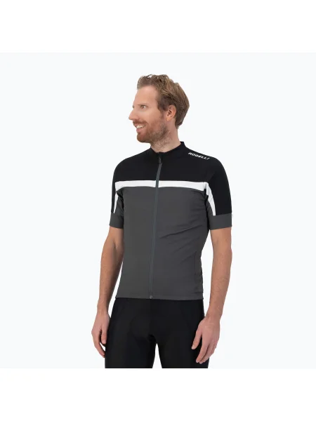 Olcsóbban. Férfi kerékpáros póló Rogelli Course black/grey/white. Méret: XL fehér