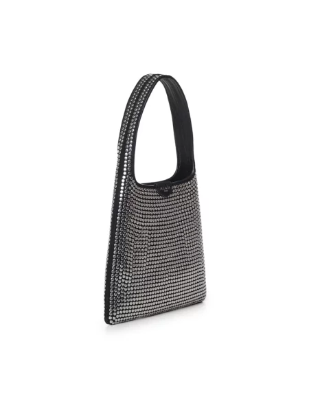 Torebka hobo Alaïa skórzana z ćwiekami czarna