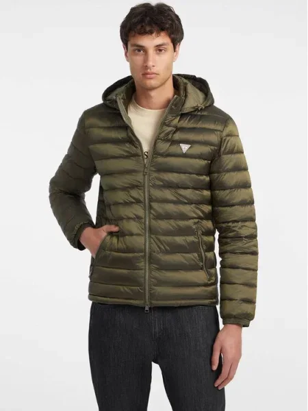 Guess Geacă din puf verde