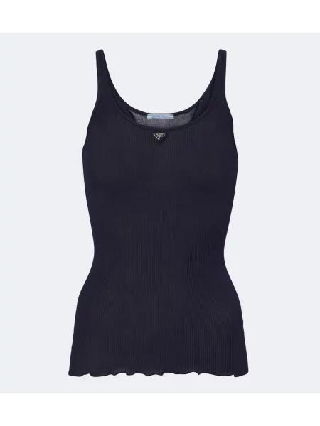 Top Prada de mătase albastru