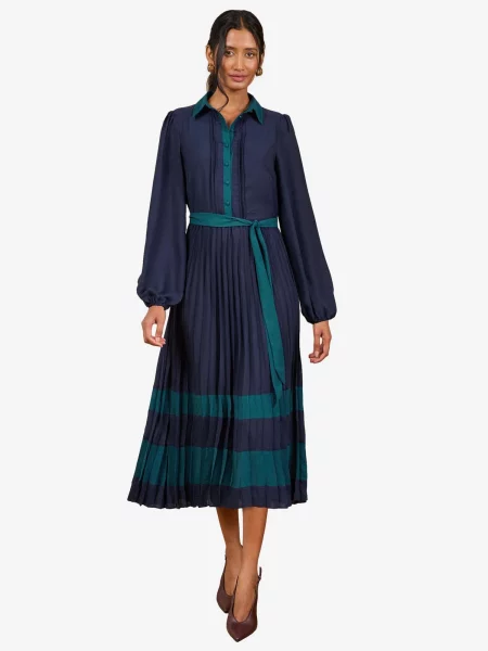 Love & roses Rochie bleumarin / smarald verde