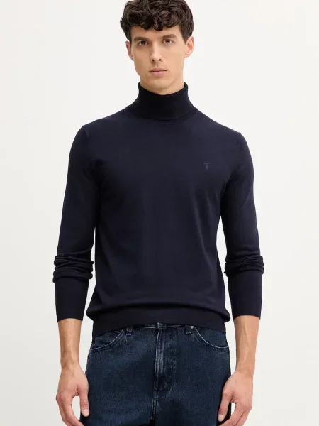 Trussardi pulover bleumarin light cu guler