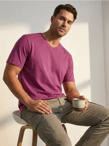 Sinsay koszulka basic różowy