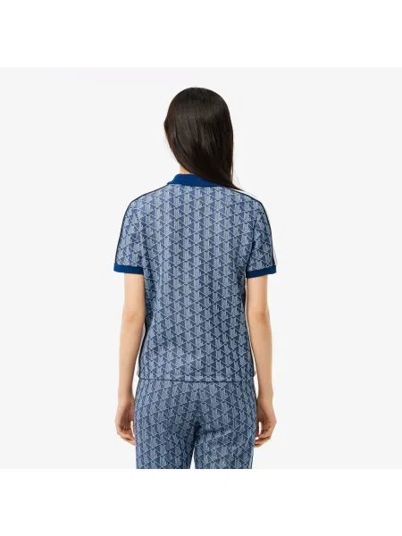 Lacoste Koszulka Polo Z Monogramem Slim Fit Ciemnoniebieska niebieski