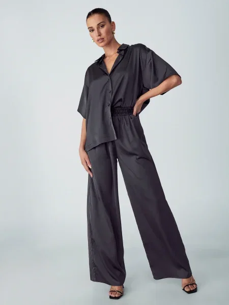 Willa Pantaloni metalic gri