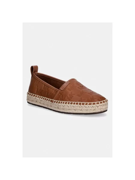 Espadryle Michael Kors z logo brązowe