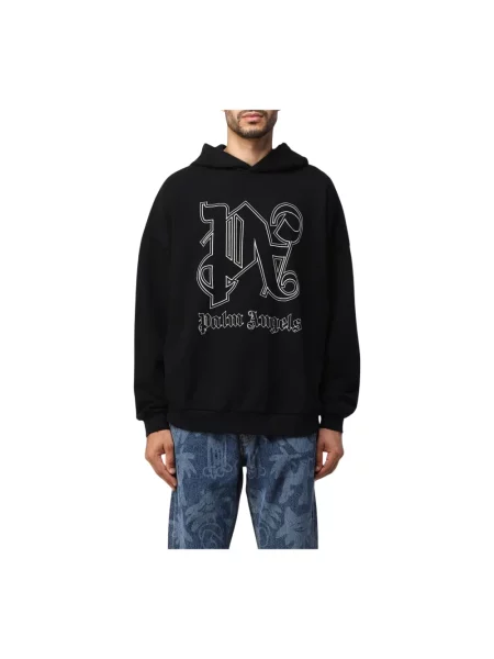 Bluza z kapturem Palm Angels klasyczna czarna