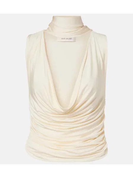 Top Aya Muse drapowany biały