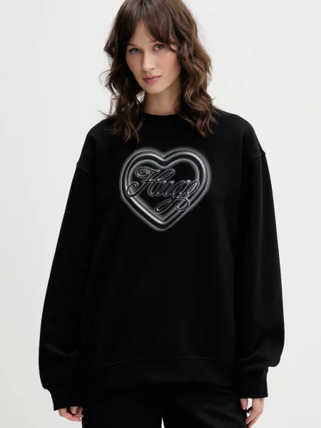 HUGO Blue hanorac oversized de damă din Classic negru