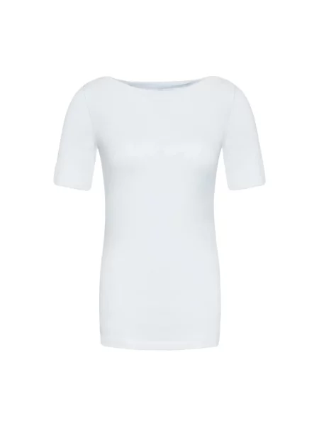 T-shirt z dekoltem w łódkę model ‘PANDA’ Vero Moda biała