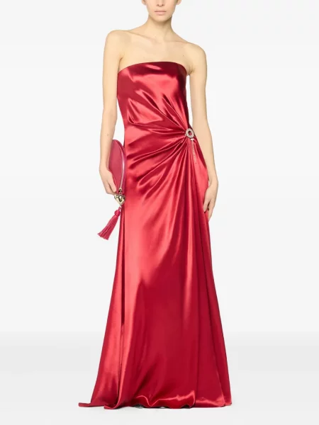 Rochie Genny din satin de cristal de costum roșu