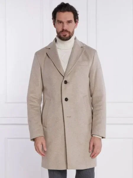 Joop! De lână palton Morris cu adaos de cașmir bej