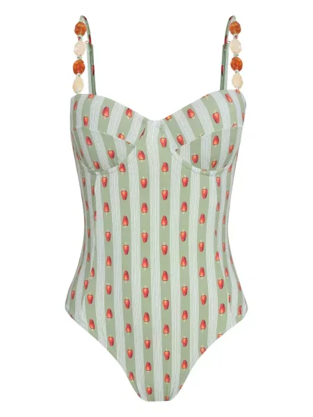 Бански Brigitte с принт зелено