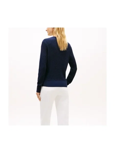 Tommy Hilfiger Pulover Fine Bleumarin albastru