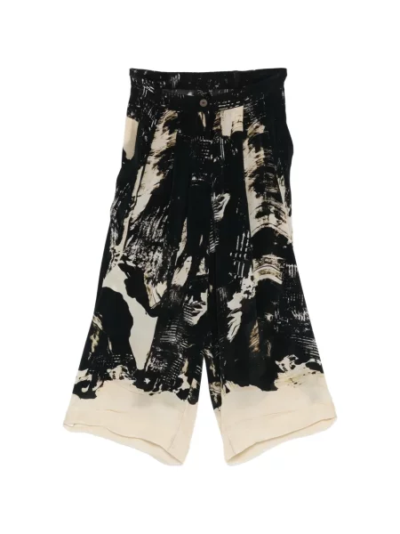 Pantaloni Raga cu imagine cu imprimeu abstract negru