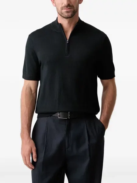 Tricou polo Joop! tricotate albastru
