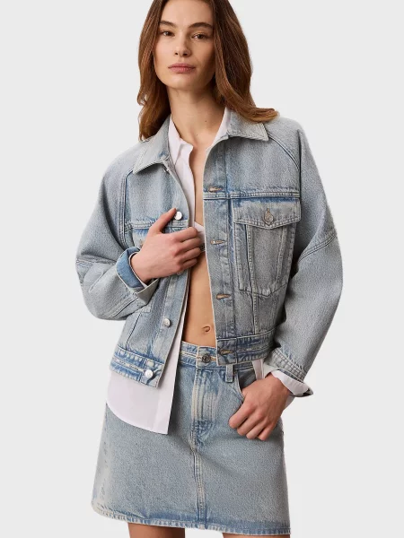 Джинсова куртка Calvin Klein Jeans блакитна