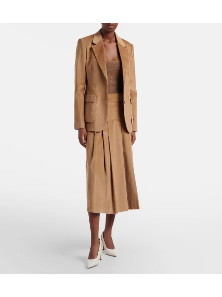 Top Gabriela Hearst de mătase maro