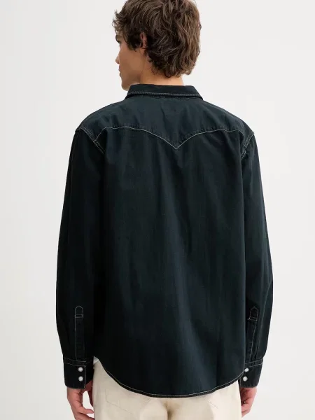 Levi's cămașă jeans BARSTOW WESTERN STANDARD negru