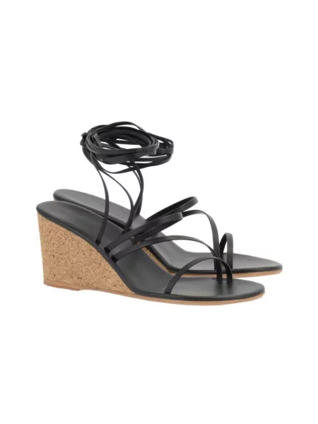 Sandały Ancient Greek Sandals na koturnie wiązane czarne