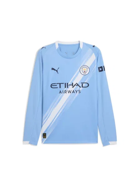 Koszulka domowa z długim rękawem Manchester City PUMA niebieska