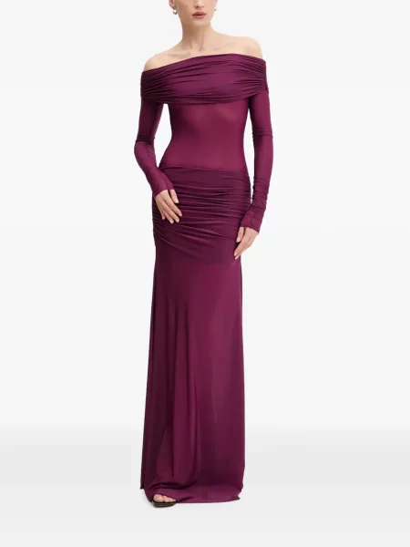 Rochie maxi Aniye By cu volane cu umerii deschiși violet