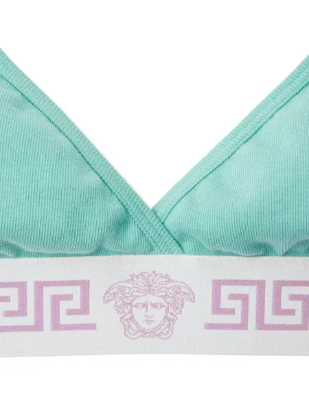 Sutien bralette Versace din jerseu albastru