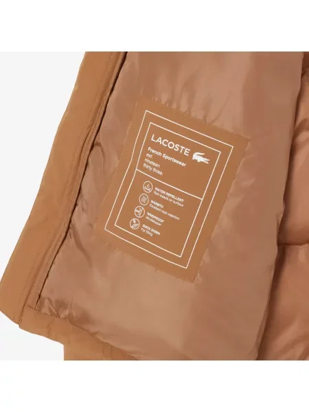 Lacoste Kurtka Z Kapturem Relaxed Fit Ciemnobrązowa brązowy