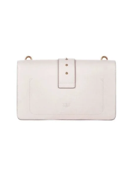 Pinko De piele geantă poștaș LOVE ONE CLASSIC CL bej