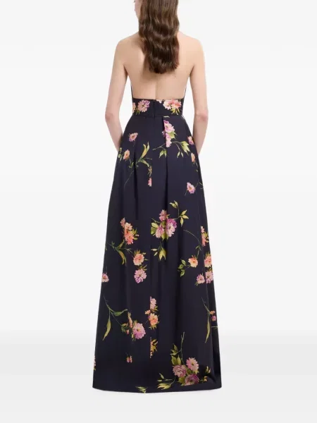 Φλοράλ μάξι φόρεμα Elie Saab με σχέδιο με halter λαιμόκοψη μπλε