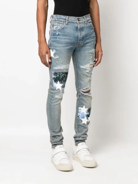 Liesas skinny fit džinsai Amiri mėlyna
