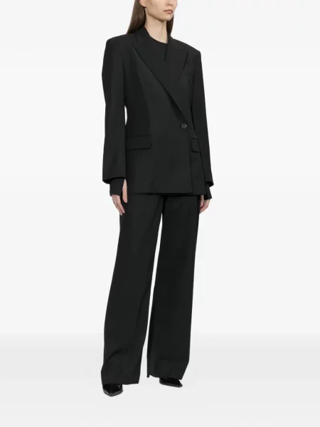 Cu centură pantaloni Helmut Lang din piele negru