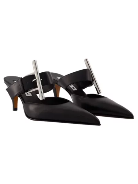 Klapki Alexander Mcqueen skórzane czarne