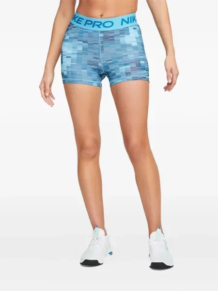 Koszykówka szorty Nike z wysoką talią z dekoltem w serek niebieskie