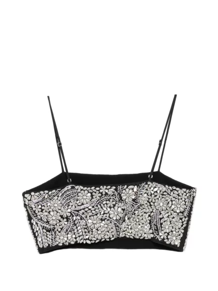 Top Cinq A Sept cu model floral negru
