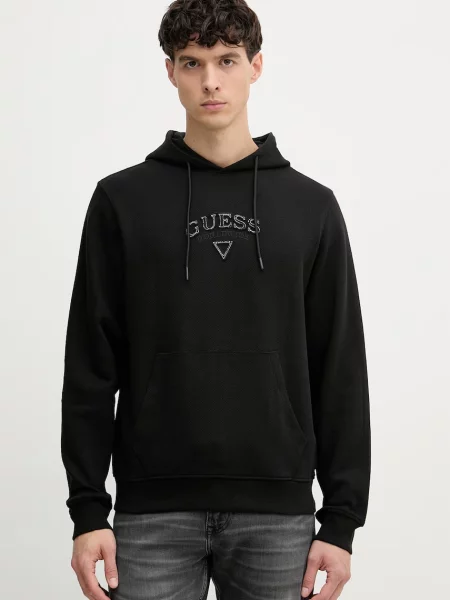 Guess pulover bombažen črna