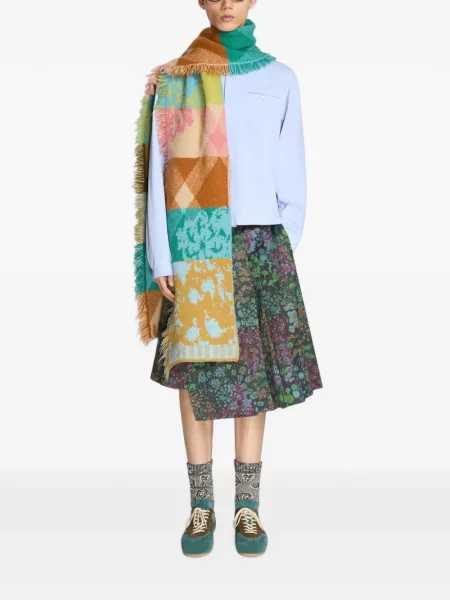 Lung fular Dries Van Noten de lână albastru