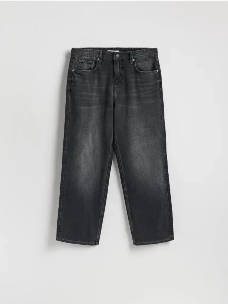 Reserved Blugi loose cu efect prespălat gri