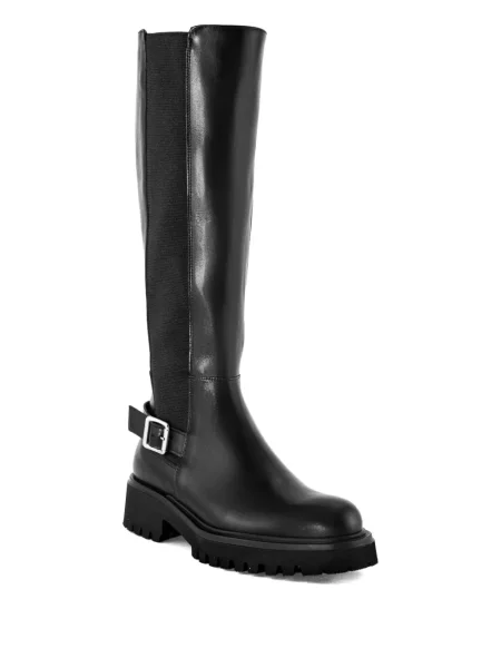Botine Guglielmo Rotta din piele cu cataramă negru
