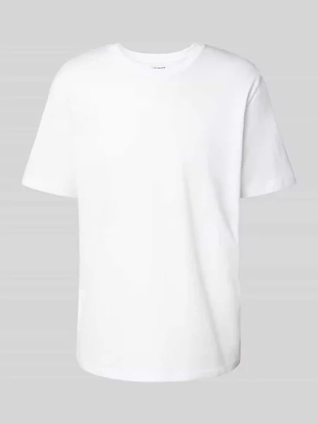 T-shirt z prążkowanym okrągłym dekoltem Carhartt Work In Progress biała