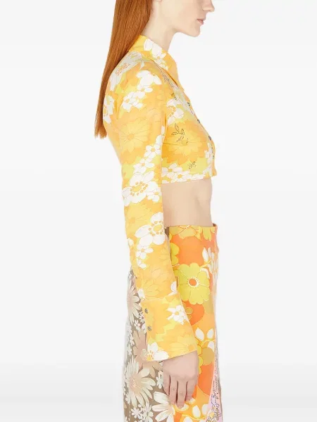 Cămașă Rave Review cu model floral cu imagine galben